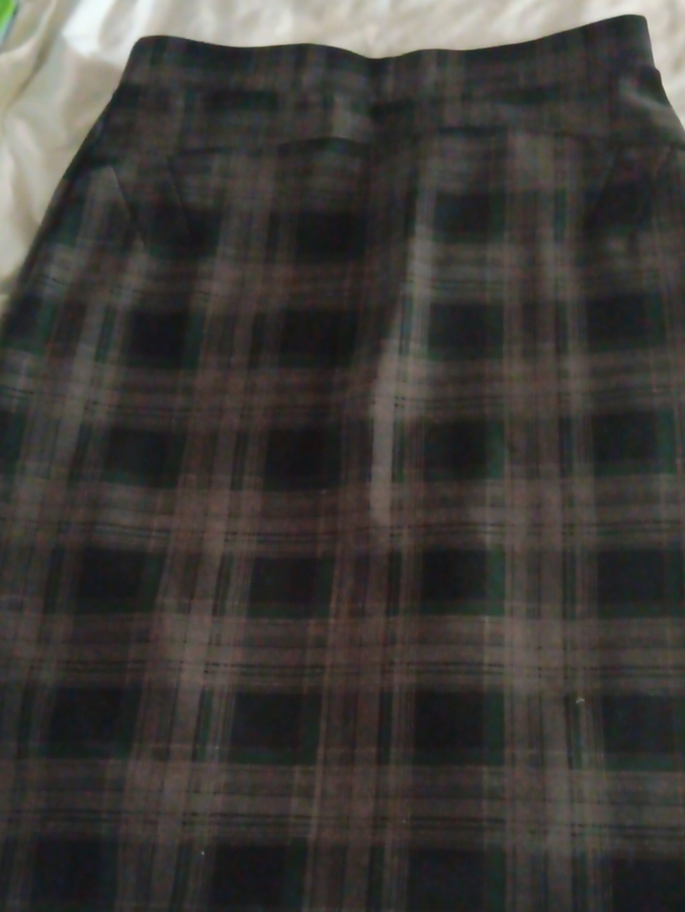 Classic Plaid Pencil Dress in Black and Gray